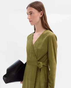 Vestidos|SIMORRA Vestido antelina cinturón Verde