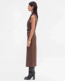 Vestidos|SIMORRA Vestido drapeado efecto piel Marrón