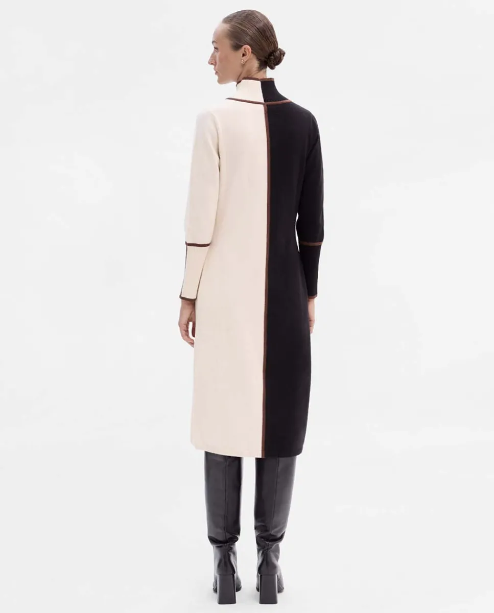Prendas De Punto|Vestidos|SIMORRA Vestido punto bicolor Beige-negro