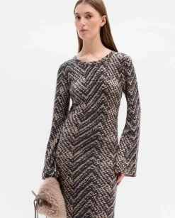 Prendas De Punto|Vestidos|SIMORRA Vestido punto estampado Negro