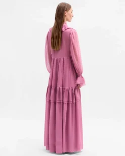 Fiesta|Vestidos|SIMORRA Vestido vaporoso volantes Rosa